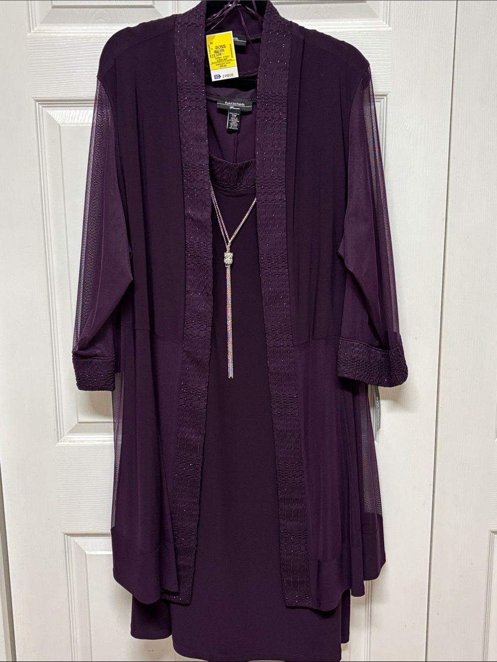 R&M Richards Plum Purple 2-Piece Dress and Jacket Set
